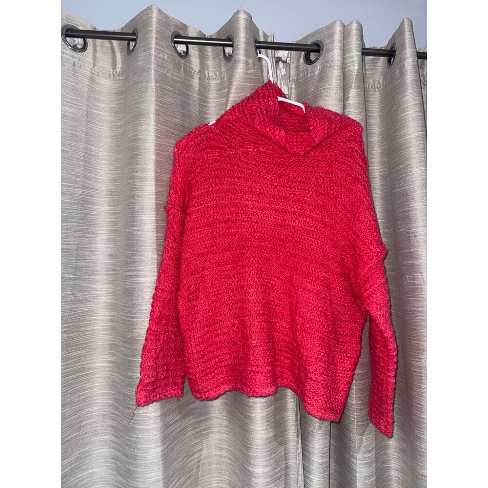 Aerie loose-knit drop-shoulder cowl neck oversized sweater size small